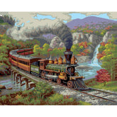 Train Oil Painting DIY Picture Acrylic Paint Color Hand Drawing